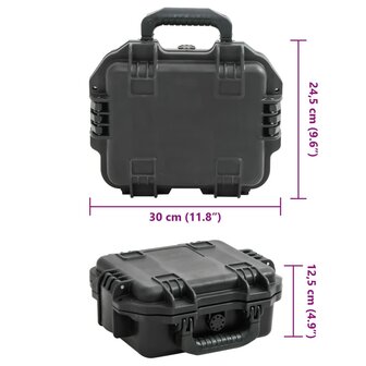 Flightcase draagbaar 30x24,5x12,5 cm PP zwart 8