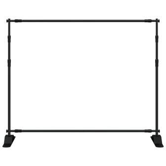 Achtergrondstandaards 2 st 254x243 cm staal zwart 4