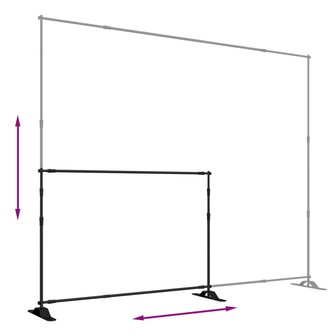 Achtergrondstandaards 2 st 305x243 cm staal zwart 7