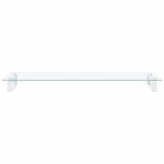 Monitorstandaard 100x35x8 cm gehard glas en metaal wit 4