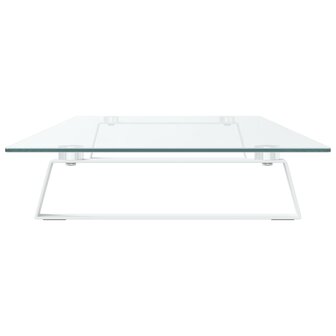 Monitorstandaard 100x35x8 cm gehard glas en metaal wit 5