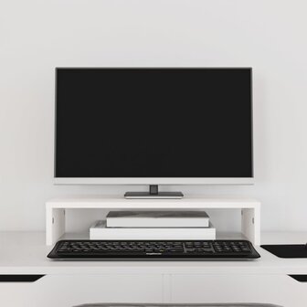 Monitorstandaard 50x27x10 cm massief grenenhout wit 1