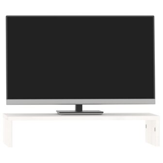 Monitorstandaard 50x27x10 cm massief grenenhout wit 4