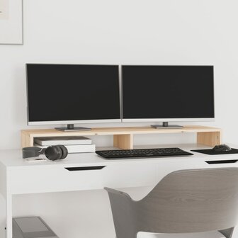 Monitorstandaard 100x27x10 cm massief grenenhout 3