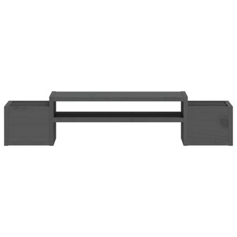 Monitorstandaard 70x27,5x15 cm massief grenenhout grijs 5