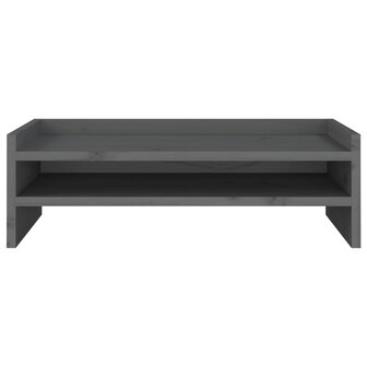 Monitorstandaard 50x24x16 cm massief grenenhout grijs 5