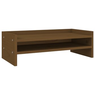 Monitorstandaard 50x24x16 cm massief grenenhout honingbruin 2