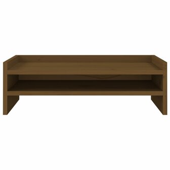 Monitorstandaard 50x24x16 cm massief grenenhout honingbruin 5