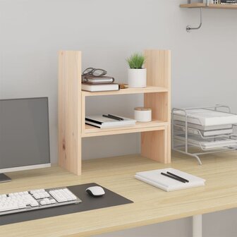 Monitorstandaard (39-72)x17x43 cm massief grenenhout 3