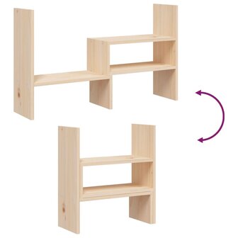 Monitorstandaard (39-72)x17x43 cm massief grenenhout 9