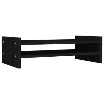 Monitorstandaard 50x27x15 cm massief grenenhout zwart 2