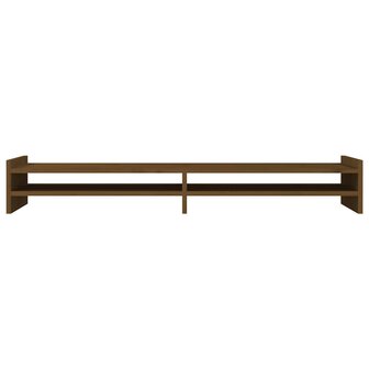 Monitorstandaard 100x27x15 cm massief grenenhout honingbruin 5