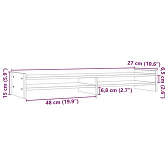 Monitorstandaard 100x27x15 cm massief grenenhout honingbruin 8