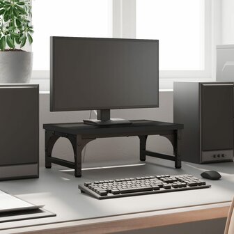 Monitorstandaard 37x23x14 cm bewerkt hout zwart 1