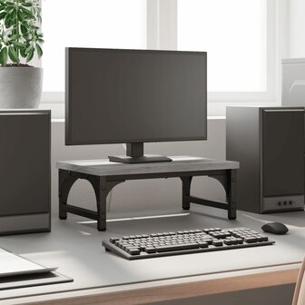 Monitorstandaard 37x23x14 cm bewerkt hout grijs sonoma eiken 1