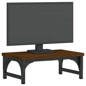 Monitorstandaard 37x23x14 cm bewerkt hout bruin eikenkleur 3