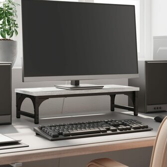 Monitorstandaard 55x23x14 cm bewerkt hout grijs sonoma eiken 1