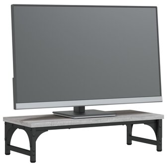 Monitorstandaard 55x23x14 cm bewerkt hout grijs sonoma eiken 3