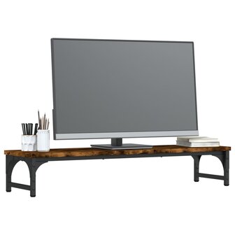 Monitorstandaard 85x23x15,5 cm bewerkt hout gerookt eikenkleur 3