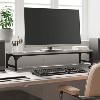 Monitorstandaard 85x23x15,5 cm bewerkt hout grijs sonoma eiken 1