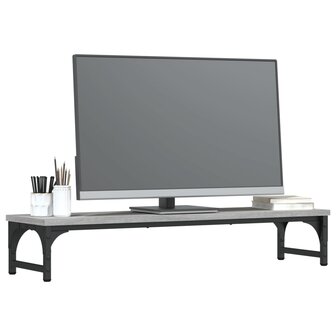 Monitorstandaard 85x23x15,5 cm bewerkt hout grijs sonoma eiken 3