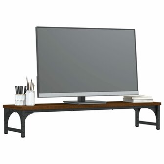 Monitorstandaard 85x23x15,5 cm bewerkt hout bruin eikenkleur 3