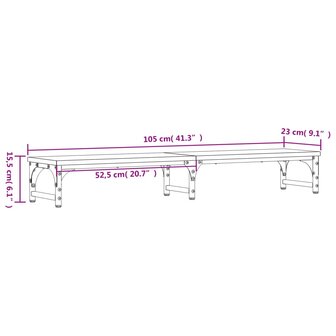 Monitorstandaard 105x23x15,5 cm bewerkt hout gerookt eikenkleur 9