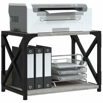 Printerstandaard 44x26x31,5 cm bewerkt hout grijs sonoma eiken 3