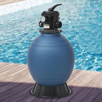 Zwembadzandfilter met 6-positie ventiel 460 mm blauw  1
