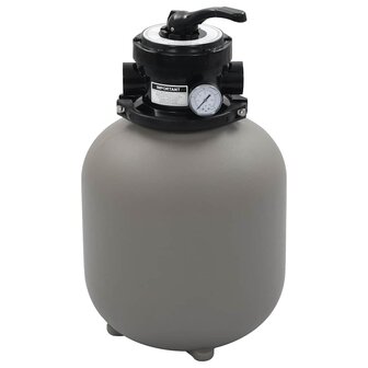 Zwembadzandfilter met 4-positie ventiel 350 mm grijs 1