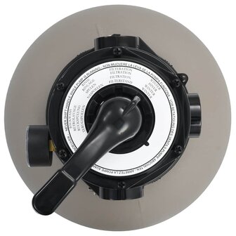 Zwembadzandfilter met 4-positie ventiel 350 mm grijs 2