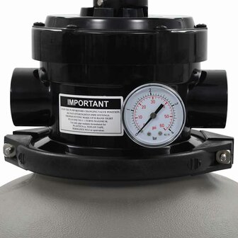 Zwembadzandfilter met 4-positie ventiel 350 mm grijs 3