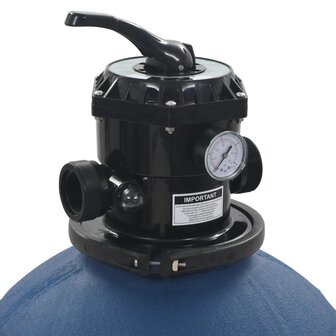 Zwembadzandfilter met 6-positie ventiel 560 mm blauw 4