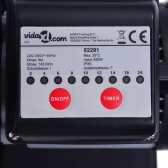 Zandfilterpomp met timer 450 W 25 L 9