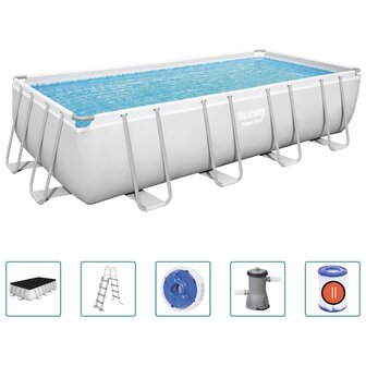 Bestway Power Steel Zwembadset rechthoekig 488x244x122 cm 2