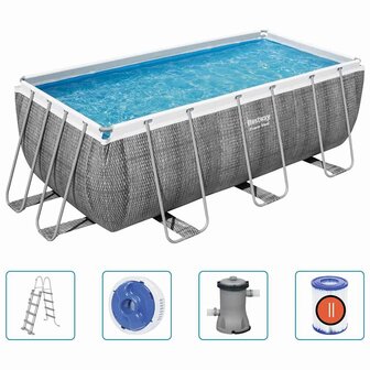 Bestway Power Steel Zwembadset rechthoekig 412x201x122 cm 2