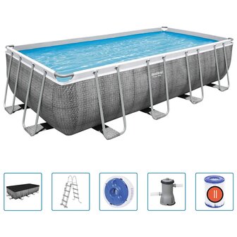 Bestway Power Steel Zwembadset rechthoekig 488x244x122 cm 2