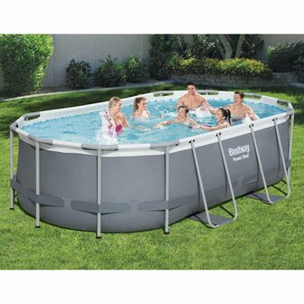 Bestway Zwembad Power Steel bovengronds ovaal 427x250x100 cm 1
