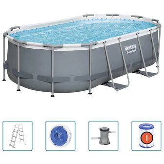 Bestway Zwembad Power Steel bovengronds ovaal 427x250x100 cm 2