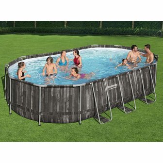 Bestway Zwembadset Power Steel ovaal 488x305x107 cm 1