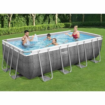 Bestway Zwembadset Power Steel rechthoekig 488x244x122 cm 1