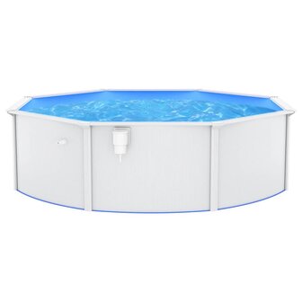 Zwembad met stalen wand rond 460x120 cm wit 3
