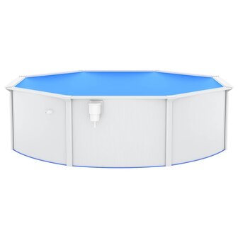 Zwembad met stalen wand rond 460x120 cm wit 4