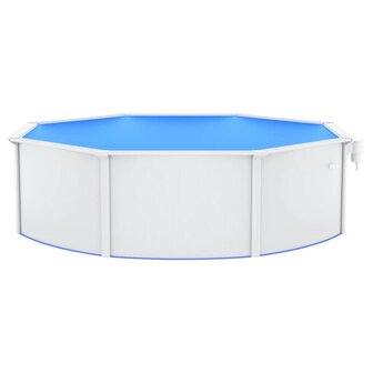 Zwembad met stalen wand rond 460x120 cm wit 5