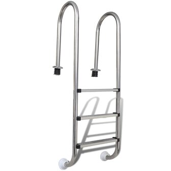 Zwembadladder met 3 sporten 120 cm roestvrij staal 304  1