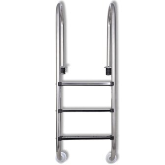 Zwembadladder met 3 sporten 120 cm roestvrij staal 304  2