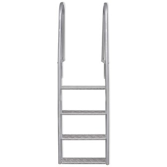 Dok/zwembadladder met 4 treden aluminium 167 cm 2