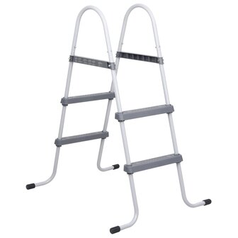 Zwembadladder 84 cm staal grijs 1