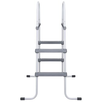 Zwembadladder 84 cm staal grijs 3