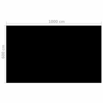 Zwembadhoes rechthoekig 1000x600 cm PE zwart 4